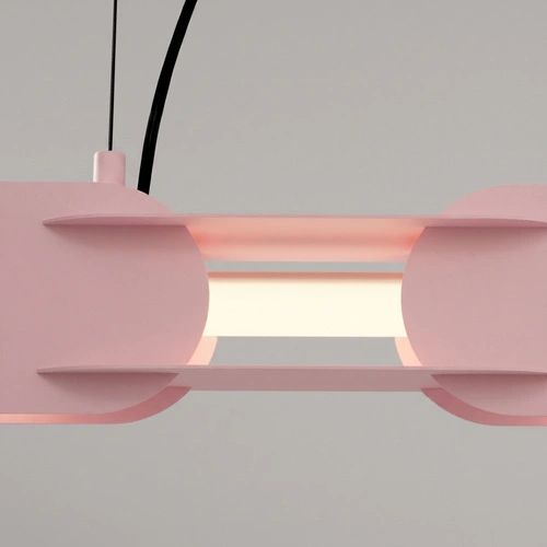 Lampa wisząca CHAIN 158 LED różowa nowoczesna nad wyspę