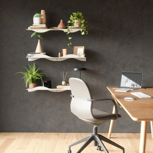 Zestaw 2 białych półek ściennych Surf Umbra nowoczesnych do salonu i kuchni