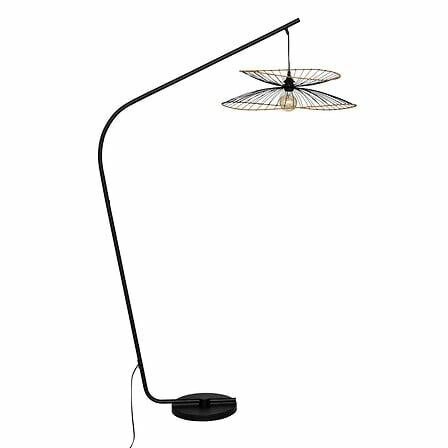 Lampa stojąca łukowa Alara czarna metalowa do salonu loftowa 177 cm Atmosphera