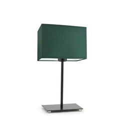 Lampka nocna do sypialni AMALFI nowoczesna z abażurem zielonym i czarną podstawą LYSNE