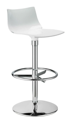 Hoker Day Twist biały nowoczesny bez oparcia do kuchni 75 cm obrotowy SCAB Design