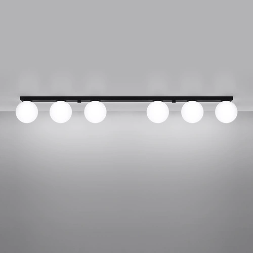 Plafon sufitowy YOLI 6 czarny nowoczesny metalowy do salonu lub sypialni SOLLUX