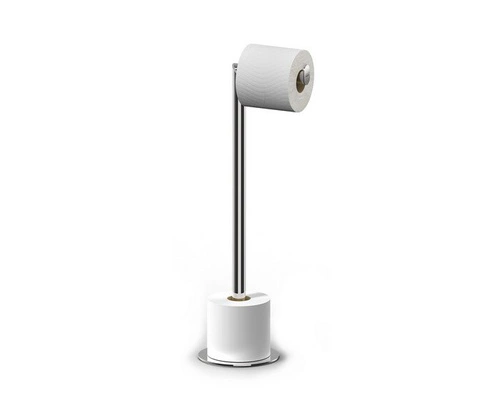 Stojak na papier toaletowy Joseph Joseph Easystore Luxe srebrny stal nierdzewna nowoczesny do łazienki