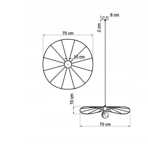Lampa wisząca Eskola 70 czarna metalowa nowoczesna do salonu sypialni lub nad stół