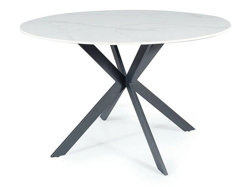 Stół Talizman 120cm biały marmur/czarny