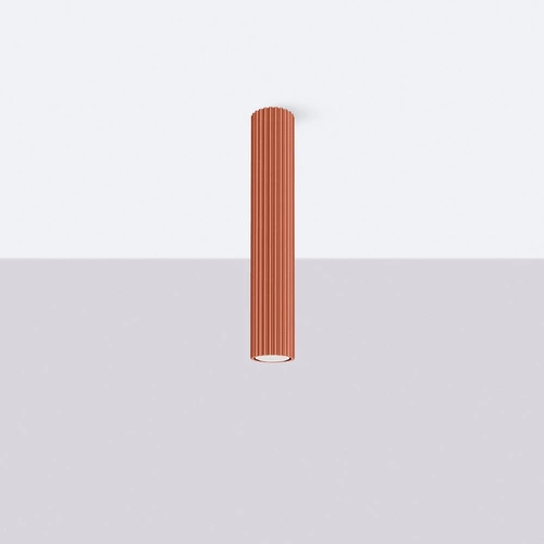 Plafon sufitowy KARBON 40 czerwony minimalistyczny do salonu i sypialni aluminium SOLLUX