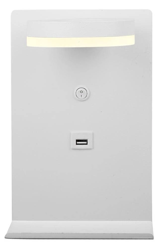 Kinkiet ścienny LED Compact biały z ładowarką USB nowoczesny do sypialni i salonu CANDELLUX