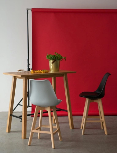 Hoker z oparciem Norden szary 75 cm nowoczesny do wyspy kuchennej D2.DESIGN