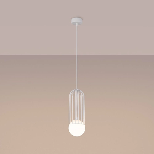 Lampa wisząca BRINA biała nowoczesna do salonu i jadalni stalowa rozproszone światło