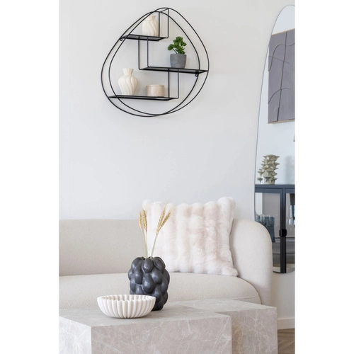 Sofa dwuosobowa Mykonos beżowa skandynawska tapicerowana do salonu na metalowych nogach