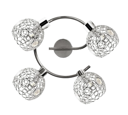 Lampa sufitowa Aron spirala 4x40W G9 chrom kryształ transparent