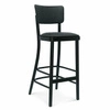 Hoker tapicerowany z oparciem Novo FAMEG do kuchni i jadalni, drewniany, personalizowany, 78 cm