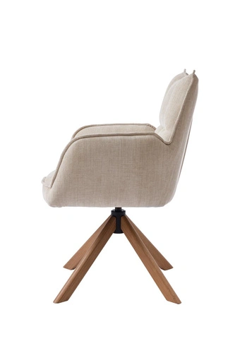 Krzesło do jadalni Marilla tapicerowane obrotowe z podłokietnikami