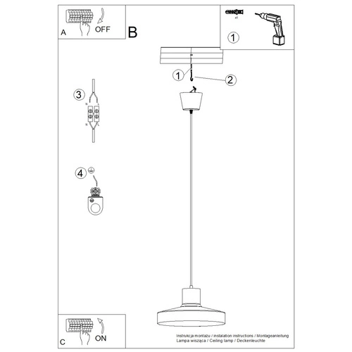 Lampa wisząca BILO biała nowoczesna metalowa do salonu kuchni sypialni 35 cm