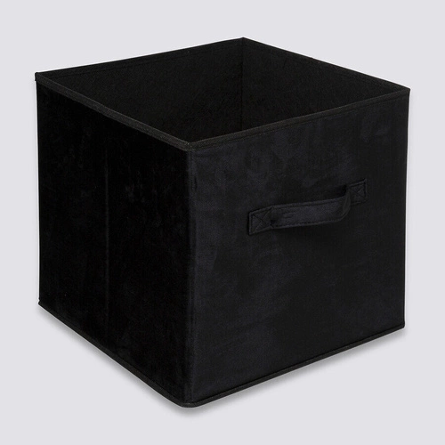 Pudełko materiałowe do regału 31x31 Velvet czarne składane z uchwytem 5five simply smart