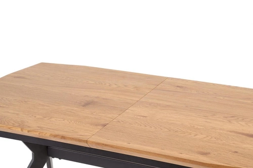 Stół rozkładany do jadalni Stavio dąb złoty czarne nogi nowoczesny industrialny Intesi