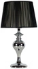 Lampa stołowa Gillenia glamour srebrna z abażurem do sypialni i salonu 40cm CANDELLUX