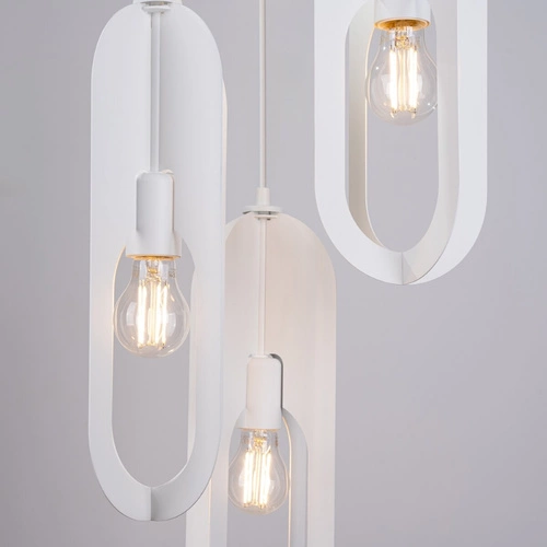 Nowoczesna lampa wisząca NICUS 3P biała do salonu i jadalni potrójna metalowa