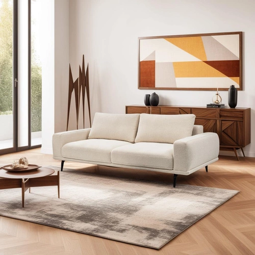 Sofa rozkładana Salmi 3 osobowa z funkcją spania beżowa do salonu styl skandynawski