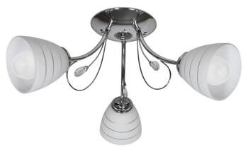 Lampa wisząca Simpli 3*40W E27 chrom z kryształkiem+klosz z paskiem