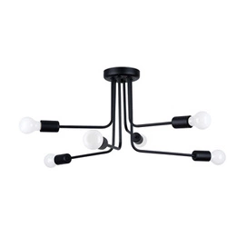 Nowoczesny żyrandol NORAH 6 czarny do salonu i jadalni metalowy 68 cm