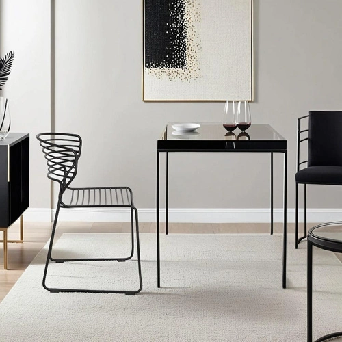 Zestaw 4 krzeseł Hilly czarne