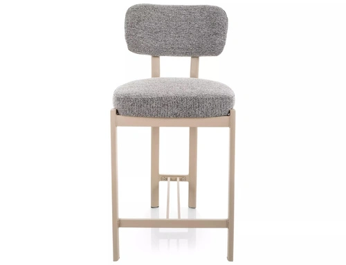 Hoker Montico szary tapicerowany z oparciem do kuchni 62 cm