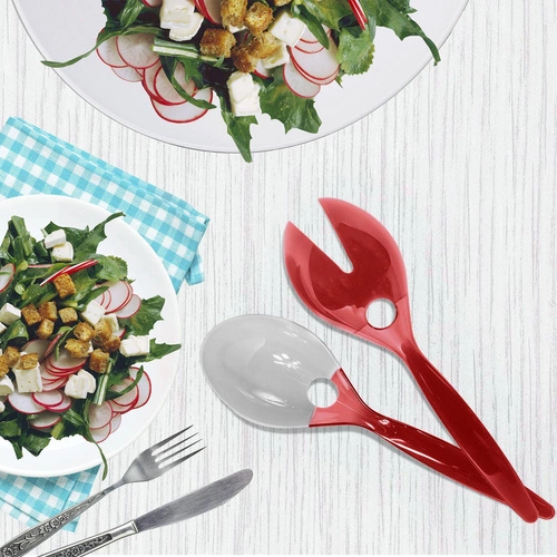 Zestaw sztućców do sałatki czarne