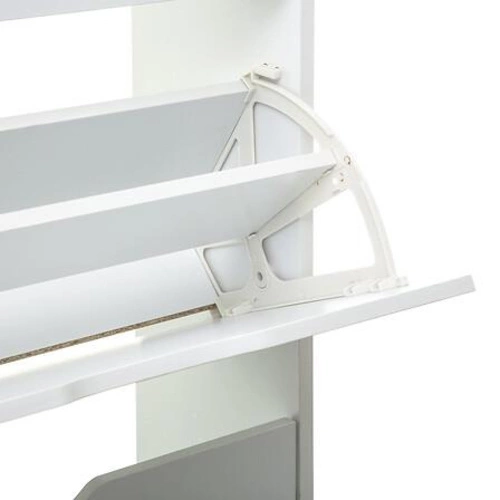 Wysoka biała szafka na buty Tiro 5five simply smart z trzema szufladami do przedpokoju nowoczesna