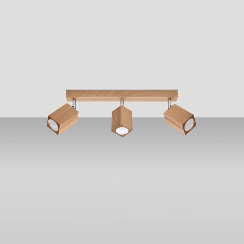 Plafon drewniany KEKE 3 dąb nowoczesny plafon do salonu, kuchni i sypialni 45 cm