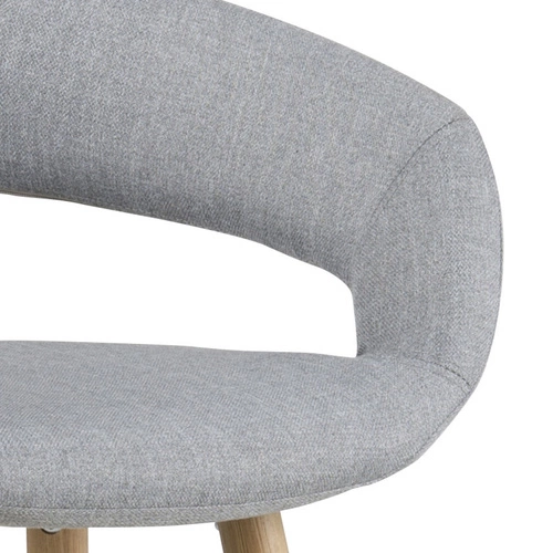 Hoker Grace Actona tapicerowany szary jasny 65 cm z podłokietnikami do wyspy kuchennej