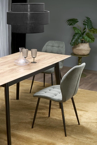 Stół rozkładany do jadalni Ambyl dąb wotan czarny nowoczesny 140-180 cm Intesi