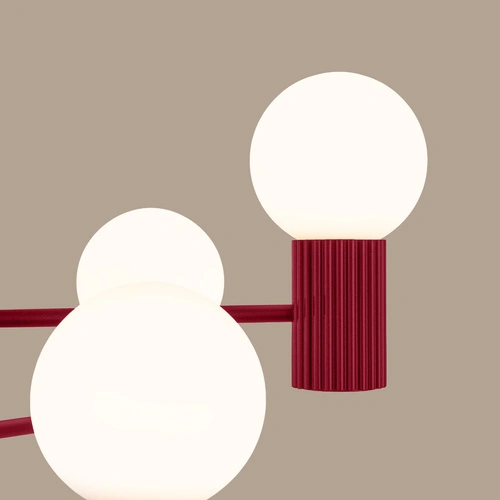 Żyrandol nowoczesny HALO 6 burgund lampa sufitowa do salonu i jadalni 64 cm