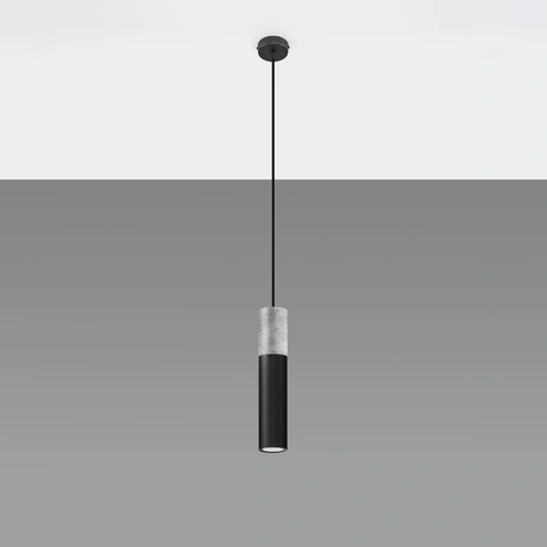 Lampa wisząca Borgio czarna nowoczesna pojedyncza do salonu kuchni nad wyspę 105 cm