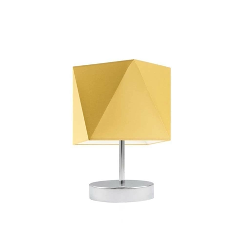 Lampka nocna do sypialni PASADENA nowoczesna żółta z abażurem metalowa LYSNE 30 cm