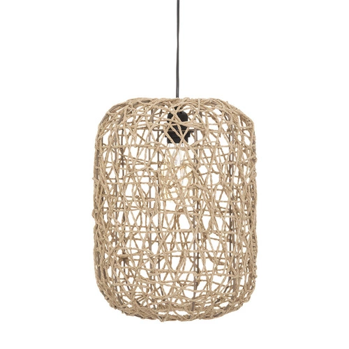 Lampa wisząca papierowa Raahe naturalna regulowana do salonu w stylu boho