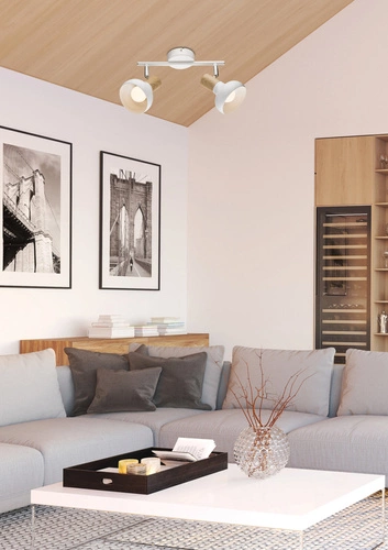 Lampa sufitowa Puerto biała regulowana 2-punktowa do salonu i sypialni CANDELLUX