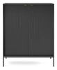 Komoda Delicious wysoka czarna ryflowana na nóżkach 104 cm nowoczesna do salonu Intesi