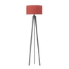 Lampa stojąca do salonu MIAMI czerwona trójnóg glamour drewniana z abażurem personalizowana