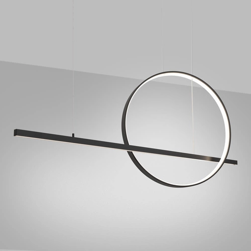 Lampa wisząca LED GLAD czarna nowoczesna regulowana do salonu kuchni lub nad wyspę