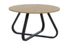Okrągły stolik kawowy Resul 80 cm dębowy czarny nowoczesny loft do salonu