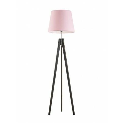 Lampa podłogowa ARUBA abażur jasny różowy stelaż hebanowy