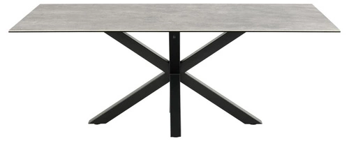 Stół do jadalni Heaven 200 cm szary ceramiczny blat nowoczesny loftowy Actona czarne nogi