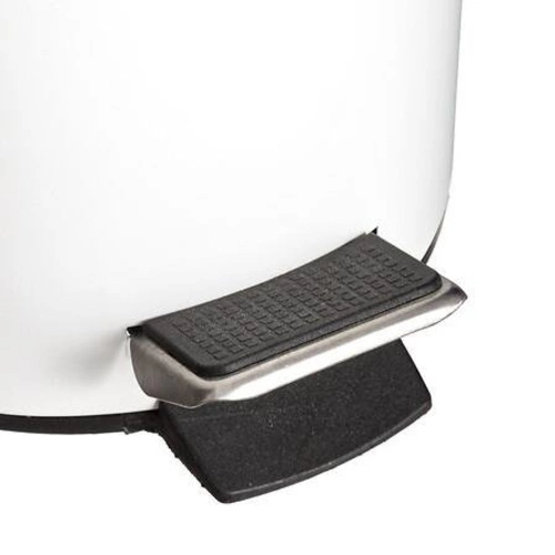 Kosz na śmieci łazienkowy Natureo 3l biały z bambusową pokrywą i pedałem 5five