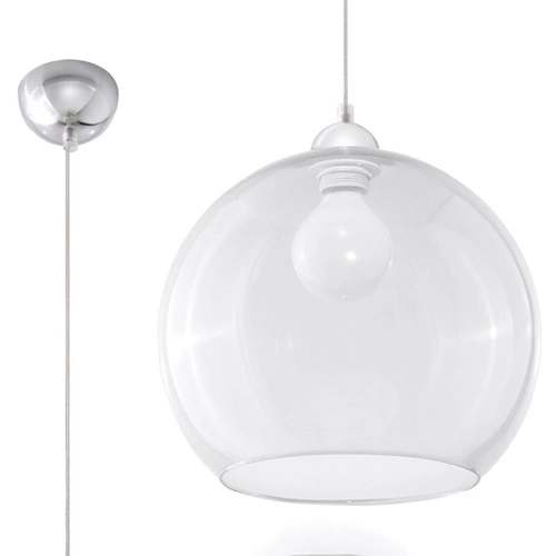 Lampa wisząca kula BALL transparentna szklana do salonu i jadalni nad stół 30 cm