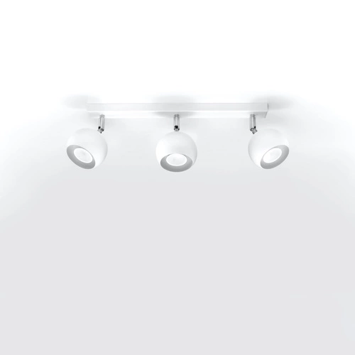 Plafon sufitowy Oculare 3 biały nowoczesny metalowy do salonu kuchni i sypialni Sollux