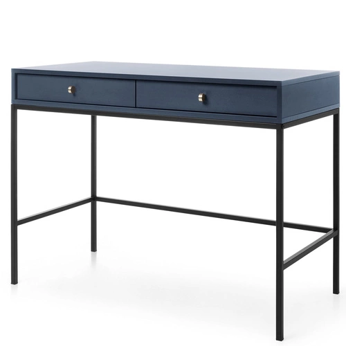 Nowoczesna toaletka Evora granatowa z szufladami do sypialni glamour 104 cm Intesi