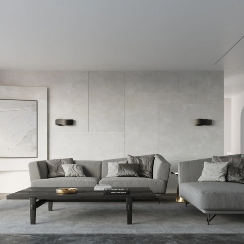 Kinkiet ścienny Tila czarny nowoczesny metalowy 40 cm do salonu i sypialni Sollux