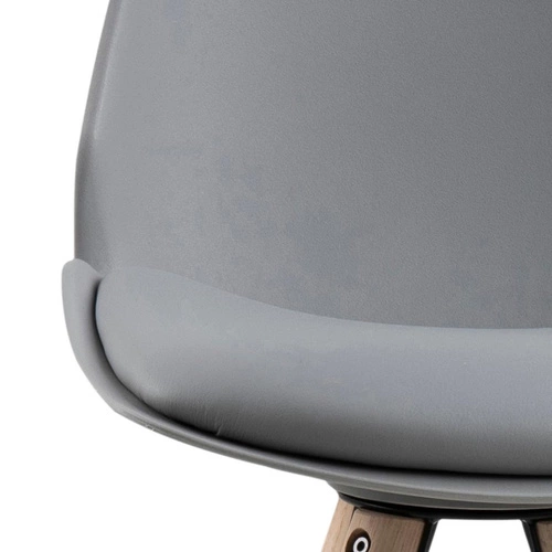 Hoker Oslo szary z oparciem do kuchni, drewniany na dębowych nogach, nowoczesny Actona