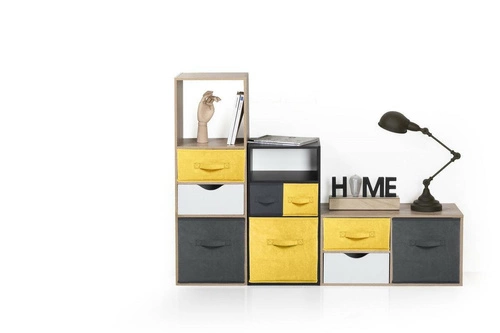 Regał na książki do salonu Kali biały nowoczesny 3 półki modułowy MDF 100,5 cm